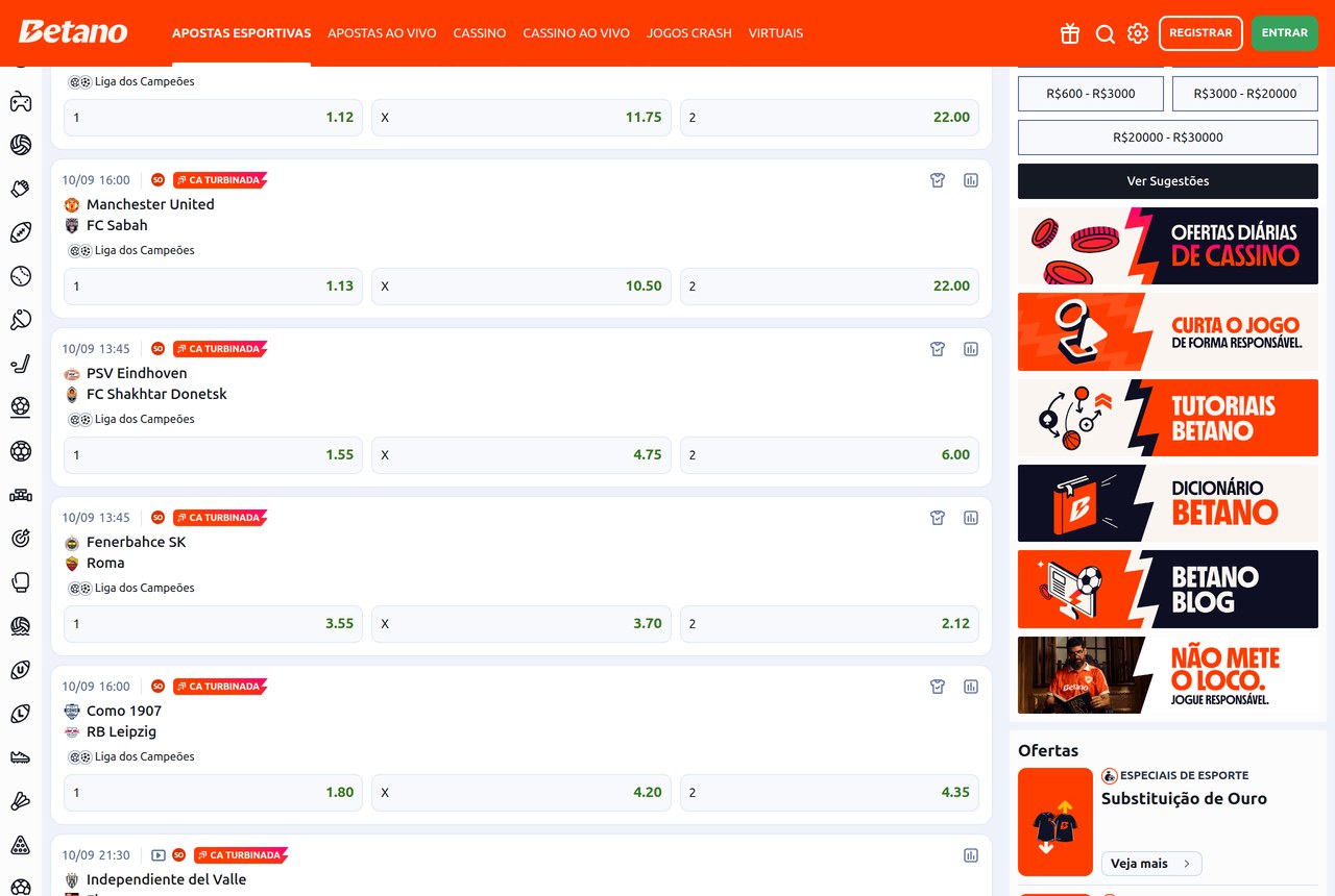 Página inicial da Betano no domínio autorizado betano.bet.br, com o menu de apostas esportivas, cassino e jogos
