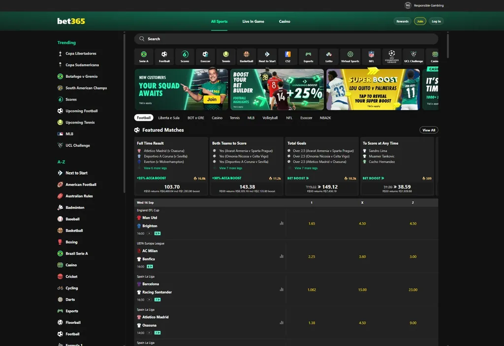 Página inicial de Bet365 no domínio bet365.bet.br